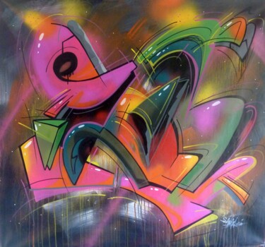Painting titled "100 titres 97" by Saname, Original Artwork, Spray paint