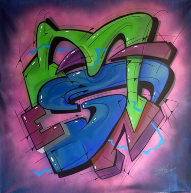 Painting titled "100 titres 107" by Saname, Original Artwork, Spray paint