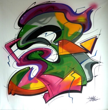 Schilderij getiteld "100 titres 113" door Saname, Origineel Kunstwerk, Graffiti