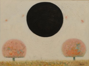 Картина под названием ""Черное солнце"" - Sanan Samedov, Подлинное произведение искусства, Масло