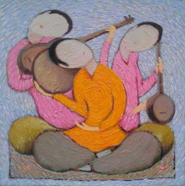 Картина под названием ""Трио-мугам"" - Sanan Samedov, Подлинное произведение искусства, Масло
