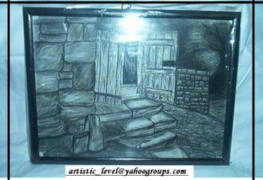 Painting titled "charcoal sketch" by Sana Nasir, Original Artwork