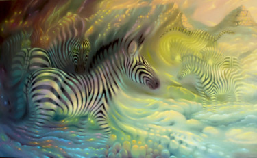 Malerei mit dem Titel "Zebra" von Sana Zee, Original-Kunstwerk, Öl