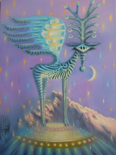 Pittura intitolato "Zebra" da Sana Zee, Opera d'arte originale, Olio