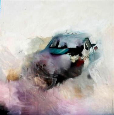 Картина под названием "Car" - Sánchez Gruffy, Подлинное произведение искусства, Масло Установлен на Деревянная рама для носи…