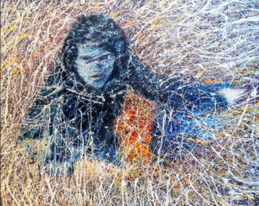 Картина под названием "Mouchette" - Sánchez Gruffy, Подлинное произведение искусства, Масло Установлен на Деревянная рама дл…