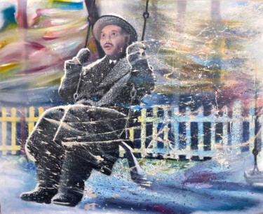 Картина под названием "Yakuza" - Sánchez Gruffy, Подлинное произведение искусства, Масло Установлен на Деревянная рама для н…