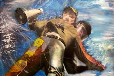 Pintura titulada "Paso doble" por Sánchez Gruffy, Obra de arte original, Oleo Montado en Bastidor de camilla de madera