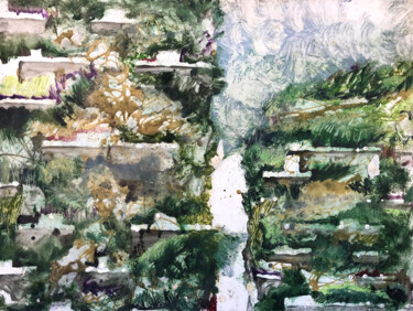 Painting titled "Forêt verticale" by Sánchez Gruffy, Original Artwork, Oil