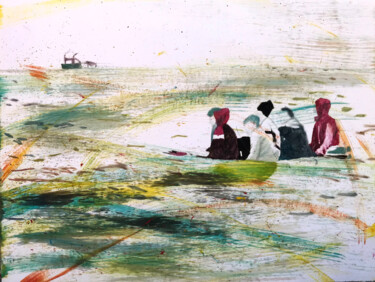 Painting titled "Migration" by Sánchez Gruffy, Original Artwork, Oil