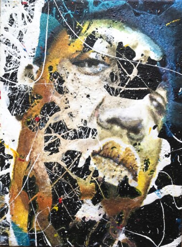 Картина под названием "Christopher W" - Sánchez Gruffy, Подлинное произведение искусства, Масло Установлен на Деревянная рам…