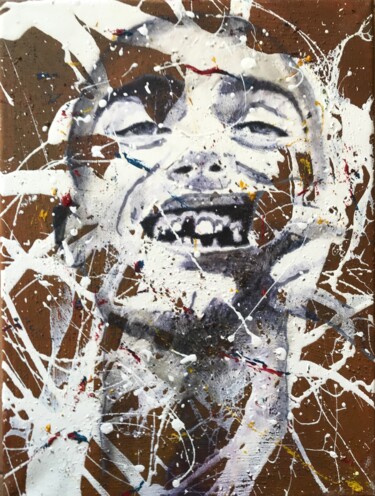 Картина под названием "Joe" - Sánchez Gruffy, Подлинное произведение искусства, Масло Установлен на Деревянная рама для носи…