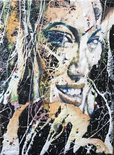 Peinture intitulée "Angelina J" par Sánchez Gruffy, Œuvre d'art originale, Huile Monté sur Châssis en bois