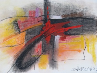 Pintura titulada "Rojo sobre negro" por Jorge Alberto Sánchez Conte, Obra de arte original, Oleo