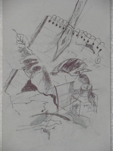 Dibujo titulada "Del libro de aforis…" por Jorge Alberto Sánchez Conte, Obra de arte original, Otro