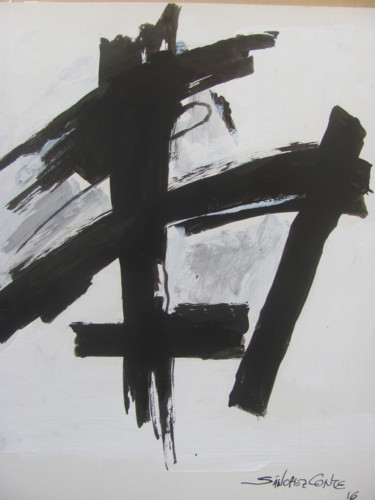 Pintura titulada "Negro, gris y lanco" por Jorge Alberto Sánchez Conte, Obra de arte original, Oleo