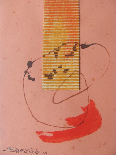 Pintura titulada "Rojo sobre naranja" por Jorge Alberto Sánchez Conte, Obra de arte original, Acuarela