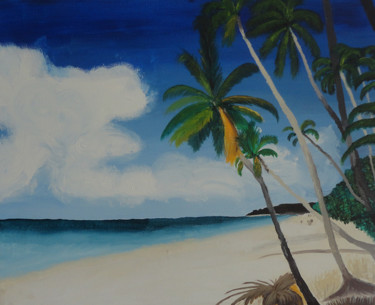 Peinture intitulée "L'île de Robinson" par Sand-Créas, Œuvre d'art originale, Acrylique