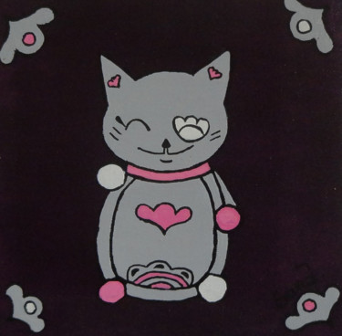 Peinture intitulée "Le chat Katcimi" par Sand-Créas, Œuvre d'art originale, Acrylique