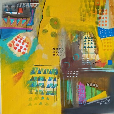 Картина под названием "My Space" - Sandeep Singh, Подлинное произведение искусства, Акрил