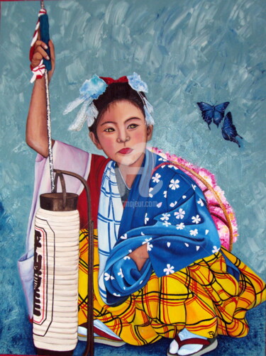 Peinture intitulée "cho-matsuri" par Sanderochefort, Œuvre d'art originale, Huile