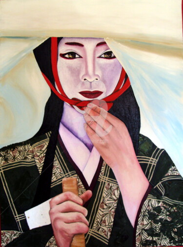 Peinture intitulée "washi-jidai-matsuri" par Sanderochefort, Œuvre d'art originale, Huile
