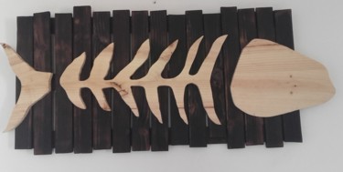 Scultura intitolato "l'arête" da Sandra Febvre, Opera d'arte originale, Legno Montato su Pannello di legno