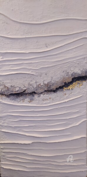 Картина под названием "VAGUE BLANCHE" - Sandie Bonneau, Подлинное произведение искусства, Гипс Установлен на Деревянная рама…