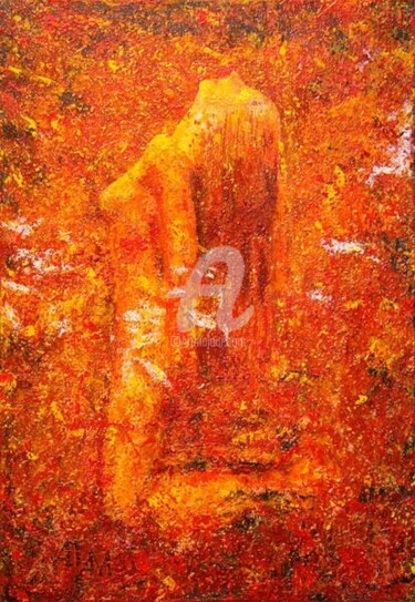 Картина под названием "Огненный цикл" - Sandipruel, Подлинное произведение искусства, Масло