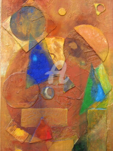 Картина под названием "Composition 2" - Sand Laurans, Подлинное произведение искусства, Пигменты