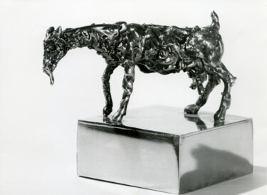 Scultura intitolato "Silver goat" da Sándor Móga, Opera d'arte originale, Colaggio