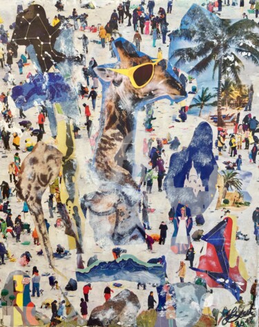 Collages titled "« Oasis sacrée »" by Sandra Aime, Original Artwork, Photos