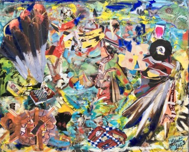 Collages intitolato "« Boum bang and ind…" da Sandra Aime, Opera d'arte originale, Collages