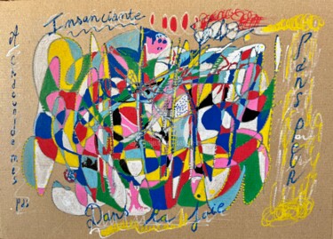 Disegno intitolato "« Dans la joie »" da Sandra Aime, Opera d'arte originale, Pennarello Montato su artwork_cat.
