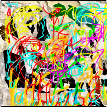 Photographie intitulée "Street of Basquiat" par Sandra Aime, Œuvre d'art originale, Peinture numérique