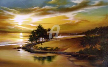 Pintura intitulada "O amanhecer." por Sandra Alves, Obras de arte originais, Acrílico