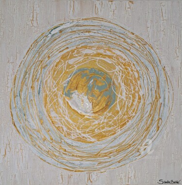 Malarstwo zatytułowany „BOLA ENERGÍA” autorstwa Sandra Ballve, Oryginalna praca, Akryl Zamontowany na Drewniana rama noszy