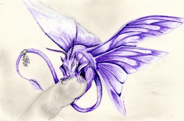 Dessin intitulée "petit-papillon.jpg" par Sandra Chapdelaine, Œuvre d'art originale, Autre