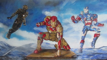 Peinture intitulée "Iron Man Project" par Sandra Chapdelaine, Œuvre d'art originale, Acrylique