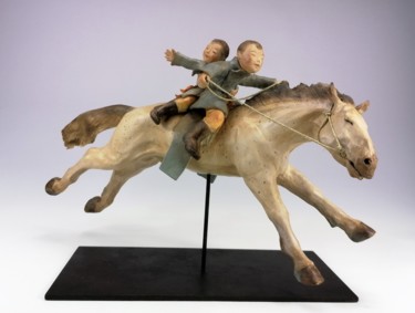 Frères Sculpture intitulée "Frères" par Sandra Courlivant, Œuvre d'art originale, Céramique