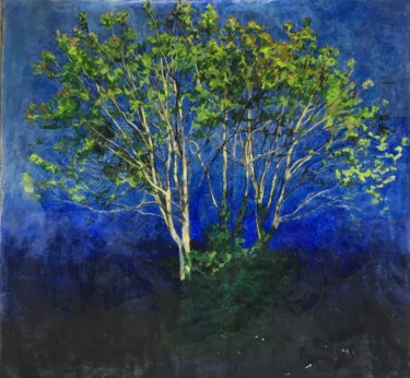 Peinture intitulée "Trois arbres" par Sandra Fléchet, Œuvre d'art originale, Huile