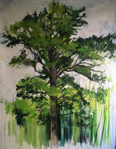 Peinture intitulée "Chêne" par Sandra Fléchet, Œuvre d'art originale, Huile