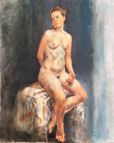 Painting titled "Arianne" by Sandra Fléchet, Original Artwork, Oil