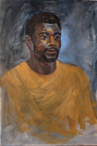 Peinture intitulée "Portrait-12-19-23" par Sandra Fléchet, Œuvre d'art originale, Huile Monté sur Châssis en bois