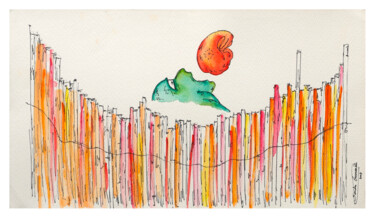 Peinture intitulée "Apologia criativa /…" par Sandra Guimarães, Œuvre d'art originale, Aquarelle Monté sur Châssis en bois