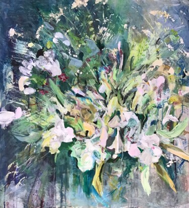 Painting titled "Fading Bouquet" by Sandra Haney, Original Artwork, Acrylic
