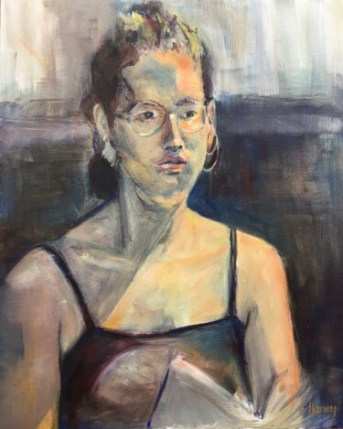 Peinture intitulée "Joanna" par Sandra Haney, Œuvre d'art originale, Huile Monté sur Carton