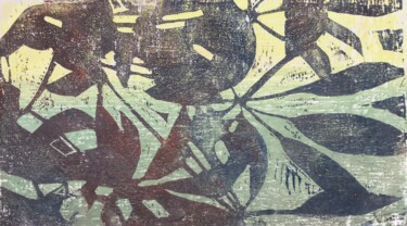 Printmaking titled "In the Shade" by Sandra Haney, Original Artwork, Monotype