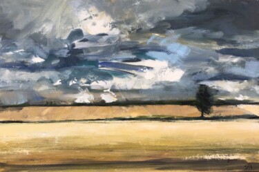 Painting titled "Northallerton-Roman…" by Sandra Haney, Original Artwork, Oil Mounted on Other rigid panel