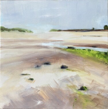 Картина под названием "Alnmouth Estuary" - Sandra Haney, Подлинное произведение искусства, Масло Установлен на Деревянная ра…